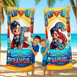 Personalized Gifts For Kids Beach Towel, Boy Style 05TGPU180725