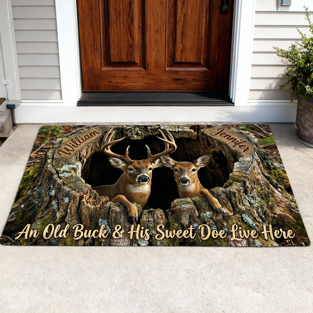 Deer Couple Doormat Personalized Gifts For Couple 06TGDT260126