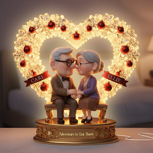 Romantic Old Couple Light Box, Personalized Gifts For Couple 04TODT281125