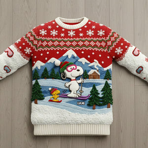 Happy Skiing Christmas - Personalized Gifts For Cartoon Lovers Ugly Sweater 06patn211025
