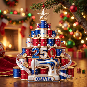 Festive Stitching Machine Ornament - Personalized Gift For Sewing Lovers 05PGTN050926