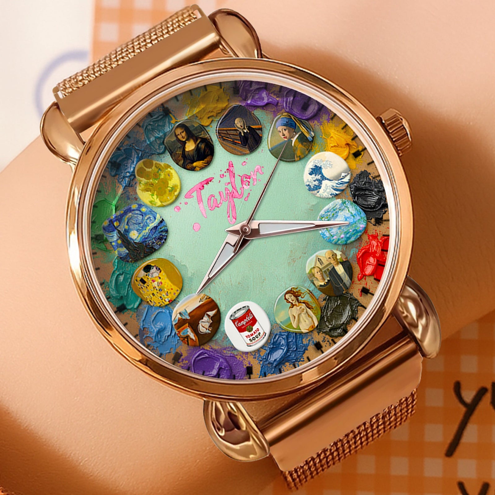 Timeless Art Mesh Strap Quartz Watch Personalized Gifts for Artist 02NADT310725