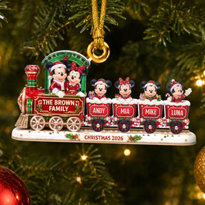 Cute Family Train Acrylic Ornament - Personalized Christmas Gifts For Family 01tydh040926