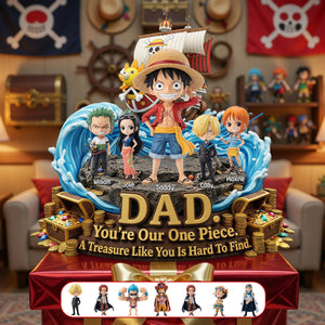 Sea Captain Dad And Kids Acrylic Plaque - Personalized Gifts For Father's Day Plaque 042HUMG250326