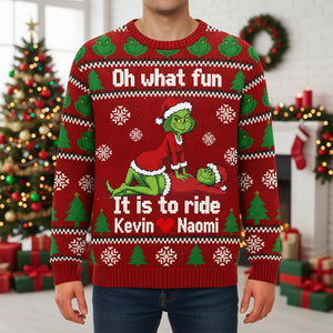 Funny Couple Knitted Ugly Sweater - Personalized Gifts For Couple Ugly Sweater 05KIMG260925