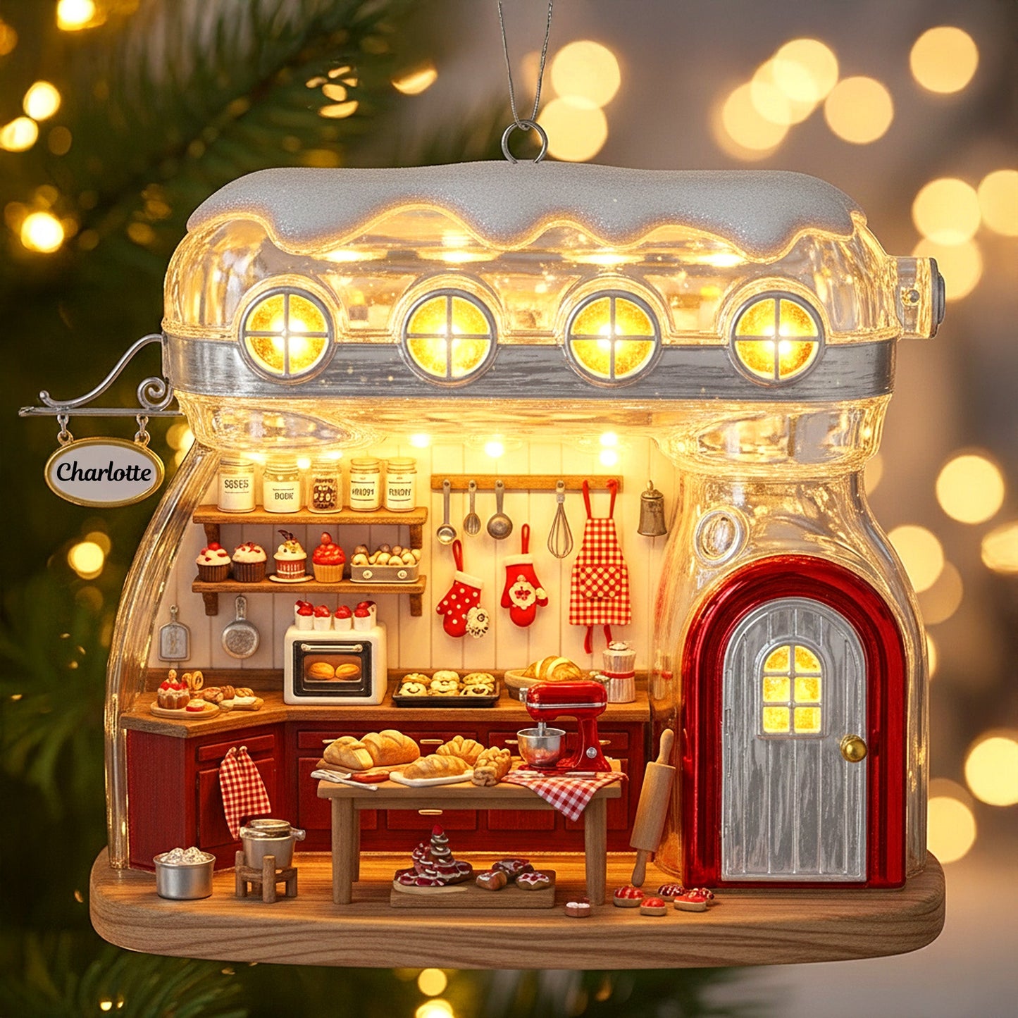 Baking Mixer Cozy House Acrylic Ornament, Personalized Gifts For Baking Lovers 03qhmg040925