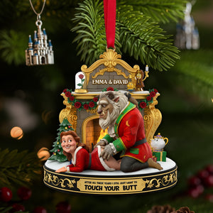Playful Touchy Couple Ornament - Personalized Christmas Gift For Couples 04OHLU230925