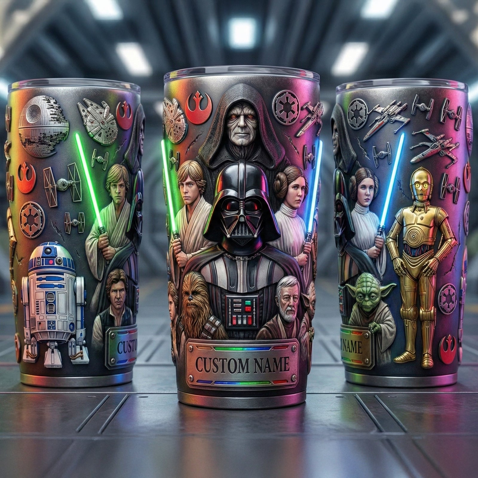Futuristic Space Warrior Tumbler - Personalized Gifts 04huqn140126