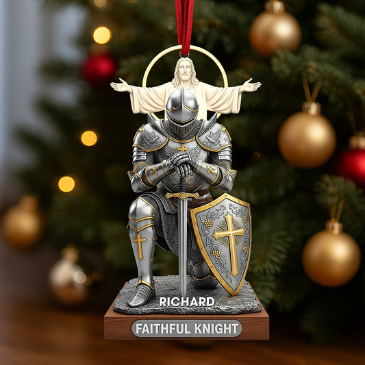 Faithful Knight Christmas Ornament– Personalized Gifts for Christian 04huqn120925