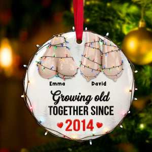 Funny Old Couple Ornament - Personalized Gift For Couple Christmas Ornament 01OHLU251025