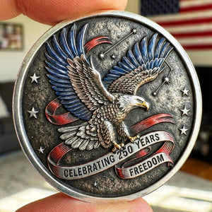 America 250th Anniversary Printed Metal Coin - Personalized Gifts For Patriots 04toqn260226