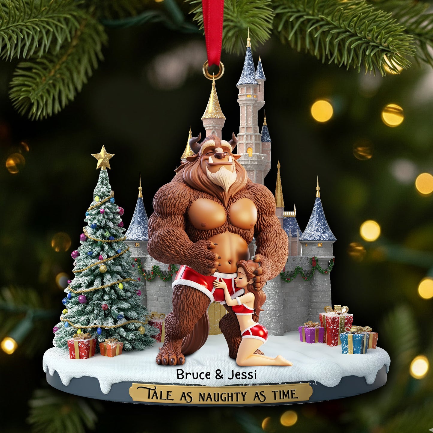 Tale As Naughty As Time Ornament - Personalized Christmas Gift For Couples 01OHLU190925