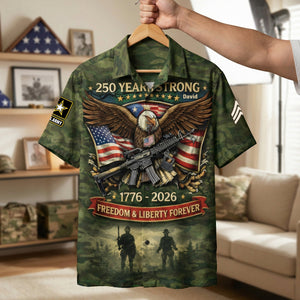 Proud American Veteran - Celebrated America 250th Anniversary Hawaiian Shirt - Personalized Gifts For Veterans 01toqn080426