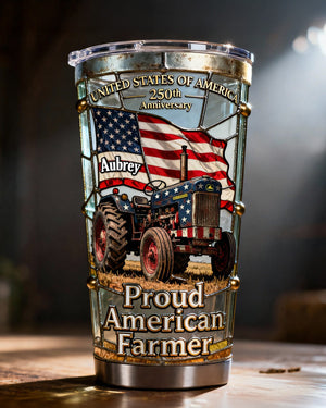 Proud American Farmer Tumbler - Personalized Gifts For Farmers 02qhmg300126