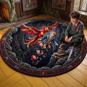 Enchanted Phoenix Quilted  Round Mat - Personalized Gift For Fantasy Lovers 04HUTN280726