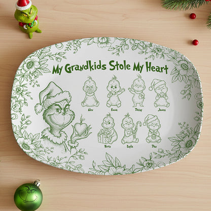 Grandma Green Monster Resign Plate - Personalized Gifts For Christmas Grandma Plate 02PGTA200925