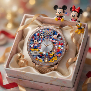 Lovely Characters - Celebrated America 250th Anniversary Mesh Strap Quartz - Personalized Gifts For Patriots 02nalu270526