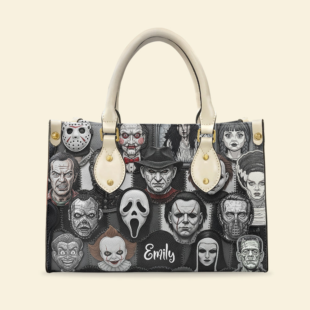 Horror Patches Leather Bag, Personalized Gifts For Horror Movie Fans 02qhqn080825