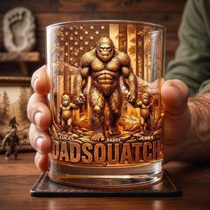 Wild Dad Energy Round Glass - Personalized Gifts For Dads 04NATN010526