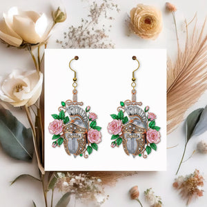 Knight Helmet Aesthetic Earrings, Personalized Gifts For Female Warrior Of God 04qhtn120725