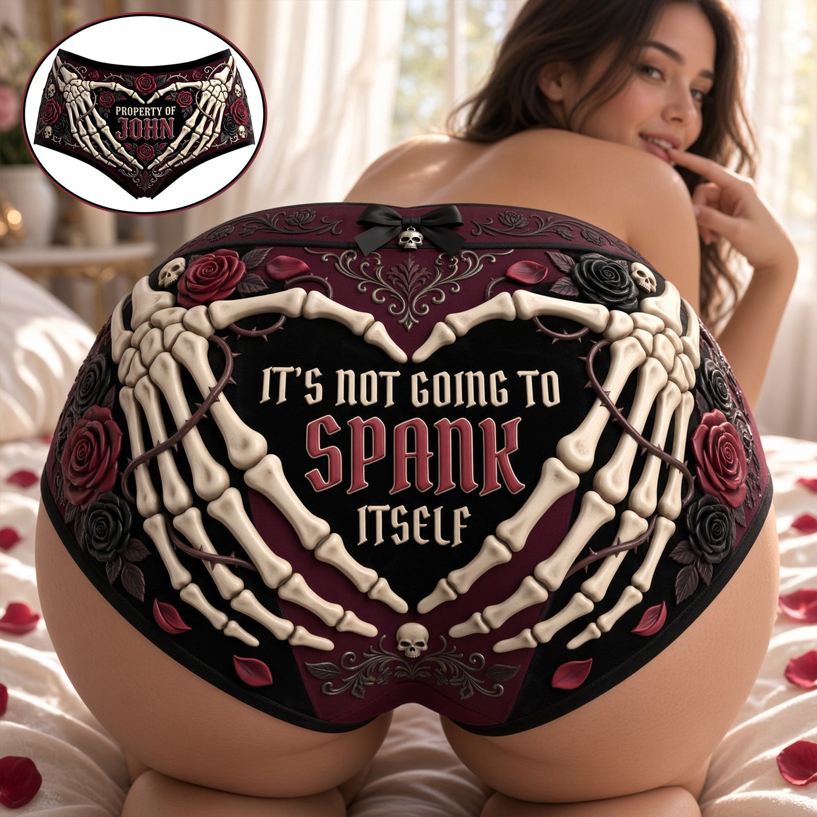 Dark Romance Skeleton Women's Briefs - Personalized Gifts For Couple 07nalu180926