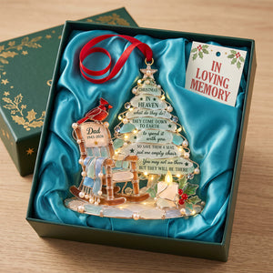 Christmas In Heaven Sea Glass Acrylic Ornament, Personalized Keepsake To Remember Departed Ones 04QHTN250926