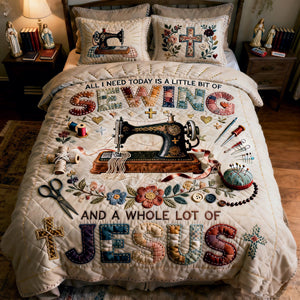 Sewing With Faith Quilt Bed Set – Christian Gift For Sewing Lovers 05PALU231225