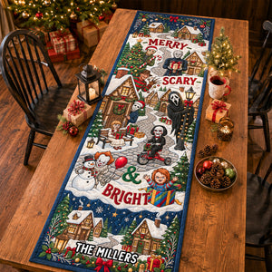 Merry Scary Christmas Quilted Table Runner Personalized Gifts 03PADH130826