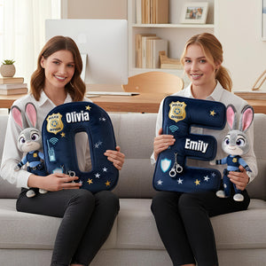 Cute Police Buddy Initial Pillow - Personalized Gift For Police Officer 01PGLU101225