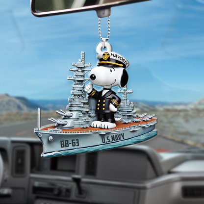 Fluffy Sidekick Car Ornament - Personalized Gifts For Veteran 02HULU160725