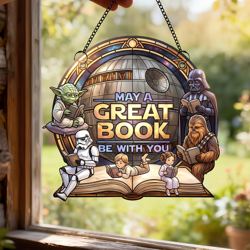May A Great Book Be With You Suncatcher Ornament - Personalized Gifts 03PADT230226