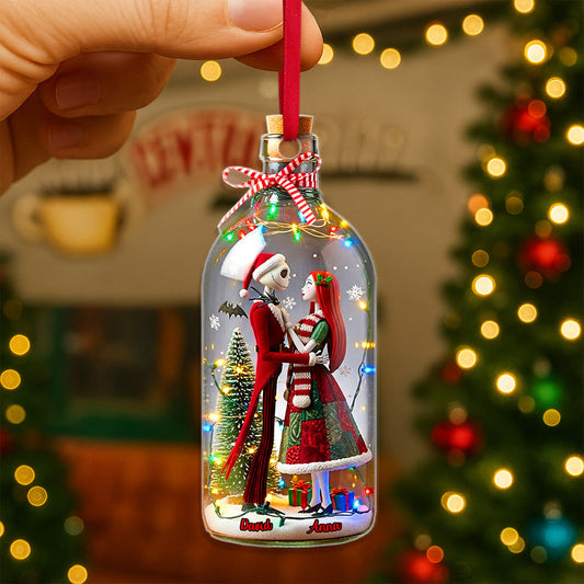 Skeleton Couple Christmas Ornament - Personalized Gifts For Couple 04TOMG130825