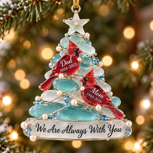 Heaven Cardinal Sea Glass Acrylic Ornament - Personalized Keepsake To Remember Departed Ones 03QHQN250926