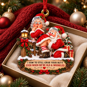 Sweet Santa Couple Ornament - Personalized Christmas Gift For Couples 01NADH260926