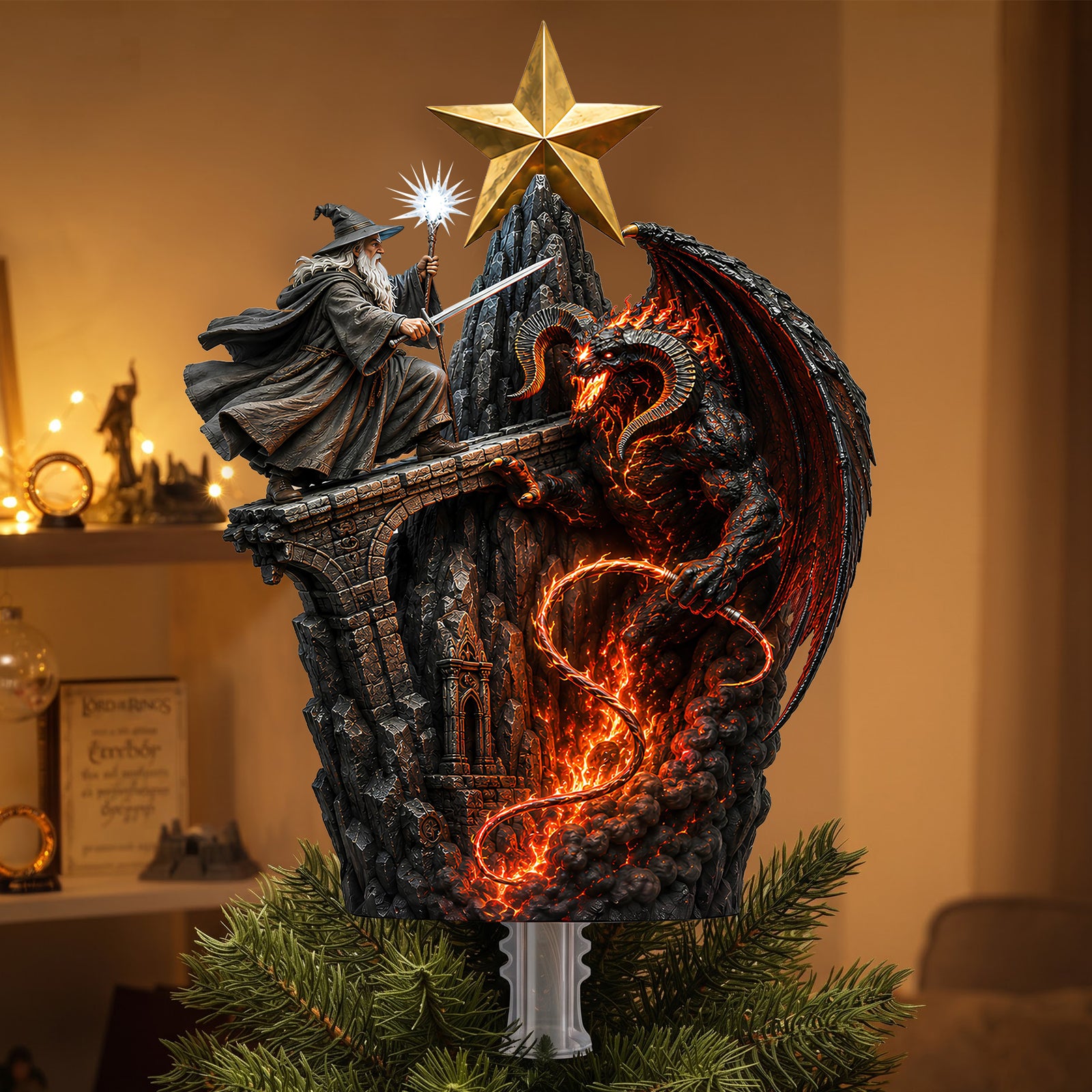 Fantasy Castle Acrylic Christmas Tree Topper -  Personalized Gifts For Christmas 03nalu110826