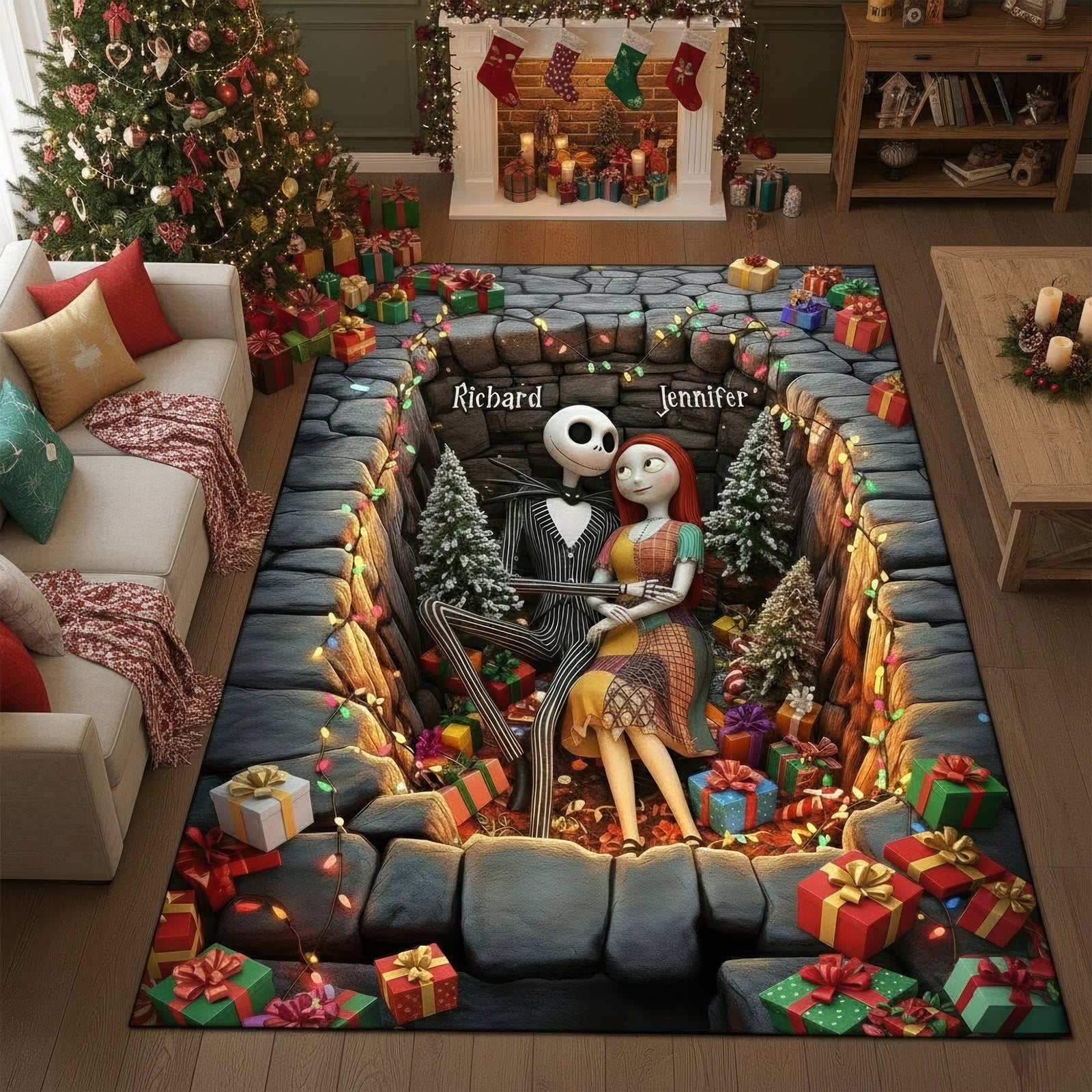 Spooky Love Doormat - Personalized Gifts For Couple 02ohqn151025