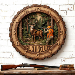 Personalized Gifts For Hunters Acrylic Hanging Wall Clock 03HUTN231225