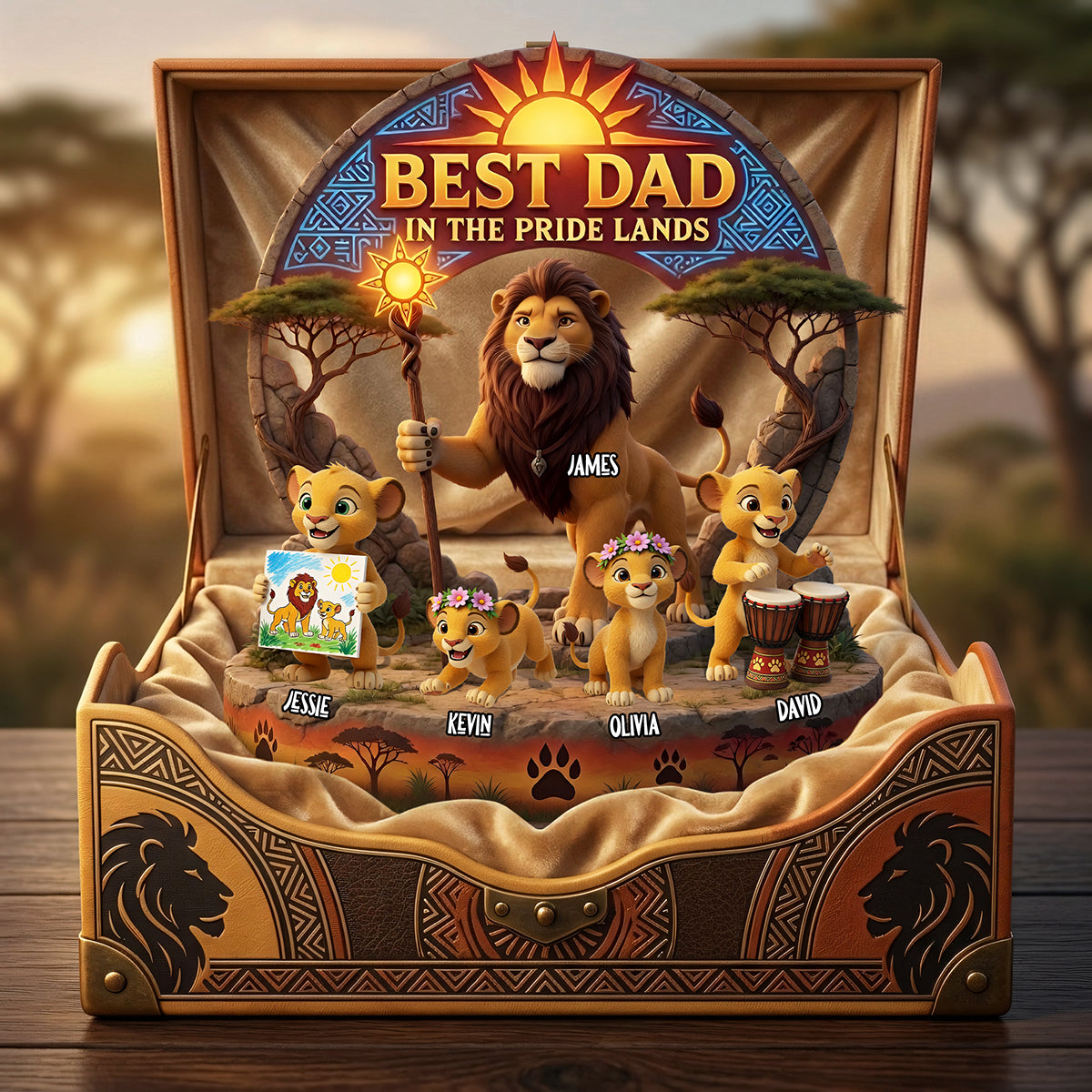 King of Our Wild Family Acrylic Plaque - Personalized Gifts For Dad 02TYTA140526