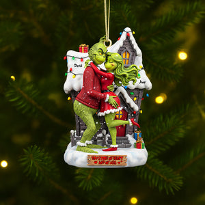 Green Couple Ornament - Personalized Gifts For Couple 01natn190825