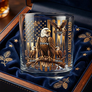 Proud Eagle Dad Round Glass - Personalized Gifts For Dad 04padh260526
