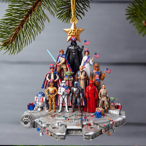 Patriotic Universe Squad Side Ornament - Personalized Gifts For Patriot Christmas Ornament 05TYQN240826