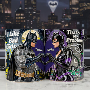 Set Of 2 Coffee Mugs - Shadow Couple - Personalized Coffee Mug Set 02nata100126