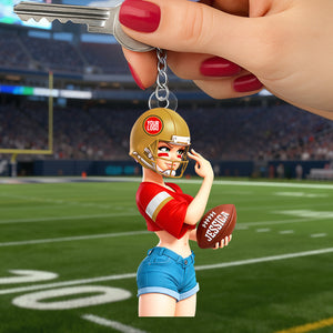 Sassy Sporty Girl Acrylic Keychain - Personalized Gift For Sport Lovers 01HULU120126