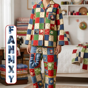 Sewing Patchwork Pajama Set - Personalized Gifts For Sewing Lovers 03pamg101225