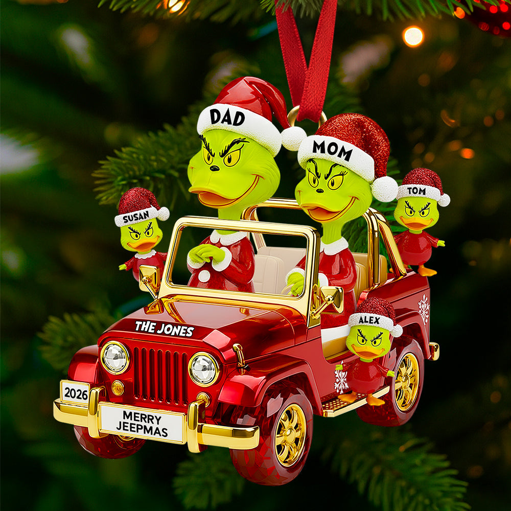 Family On Off-road Car Ornament - Personalized Christmas Gifts For Family 04DTDT250925