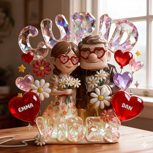 Old Couple Acrylic Light Box Personalized Gifts For Couple 06PADT210126