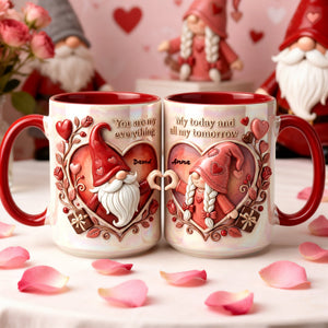 Gnome Couple Coffee Accent Mug - Personalized Gifts For Valentine Couple Coffee Mug 01PALU230126