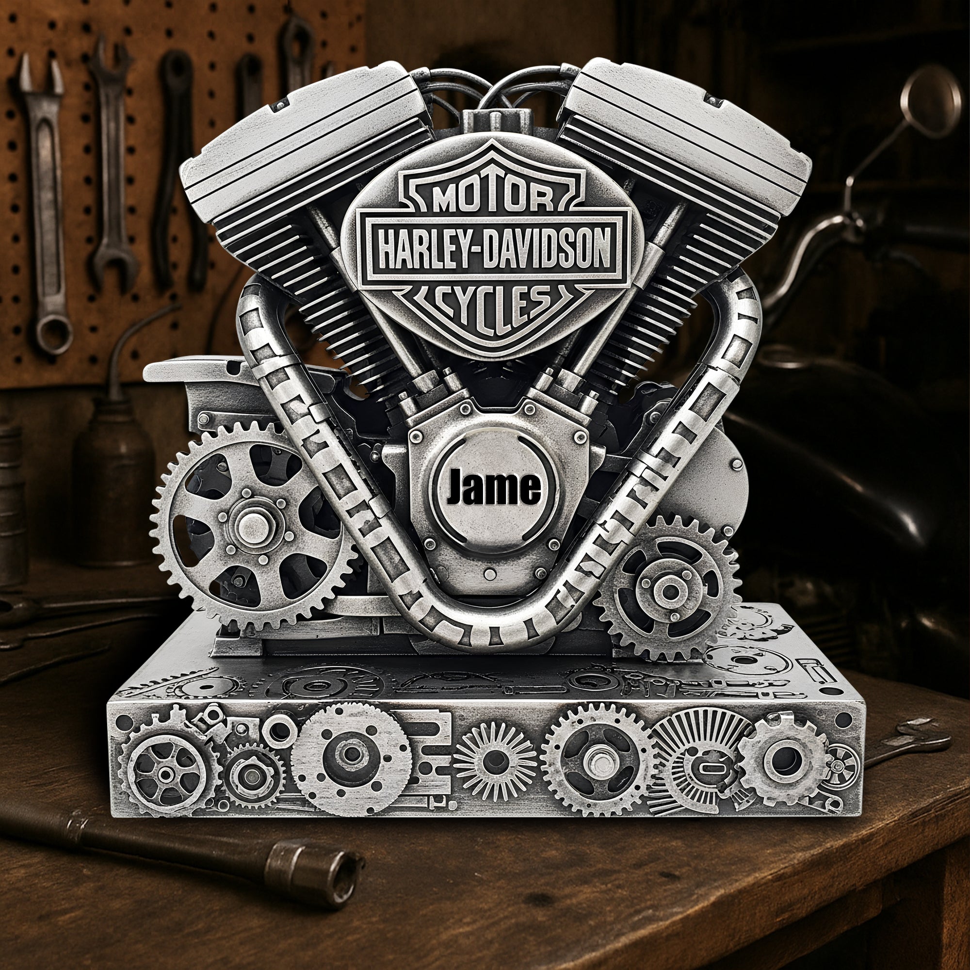 Motorbike Engine Acrylic Plaque - Personalized Gifts For Biker Fans 04QHLU030625