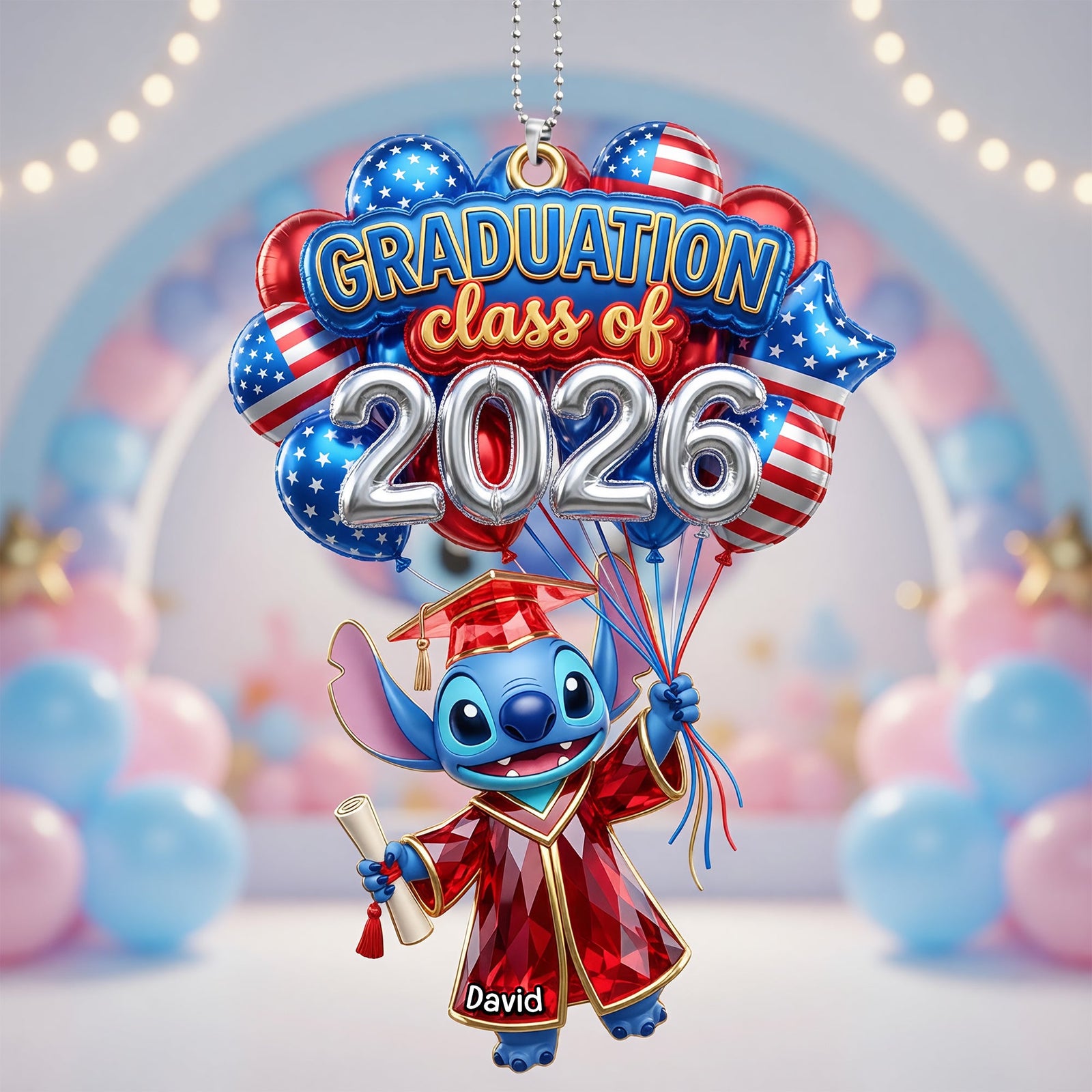 Cute Graduation Balloon Car Ornament Personalized Gifts For Graduates 05PAQN090526