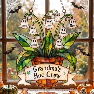 Ghost Grandma Lily Of The Valley Suncatcher Ornament - Personalized Gifts For Grandma 02natn010826